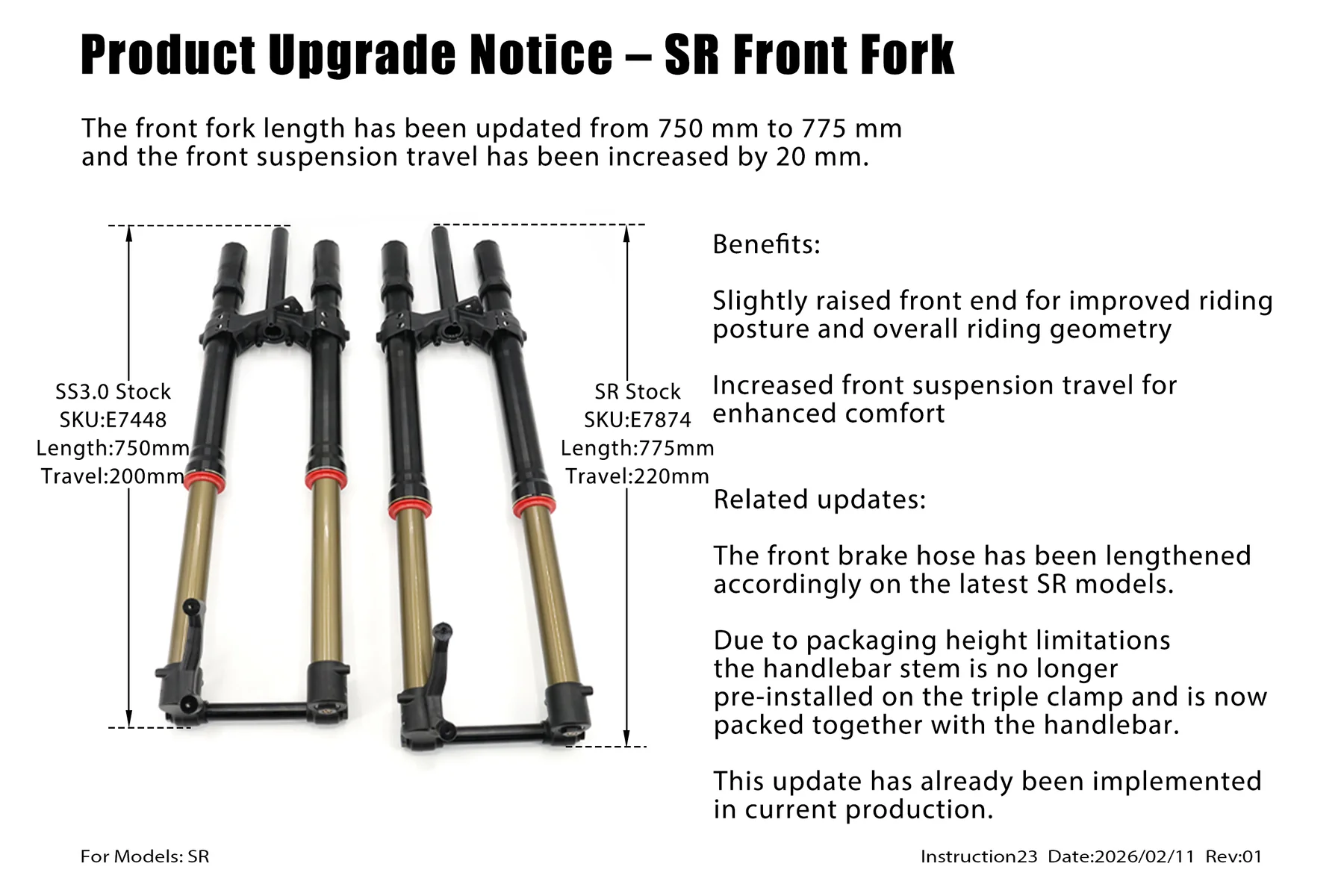 fastace front fork 775mm sr fastace front fork 775mm sr